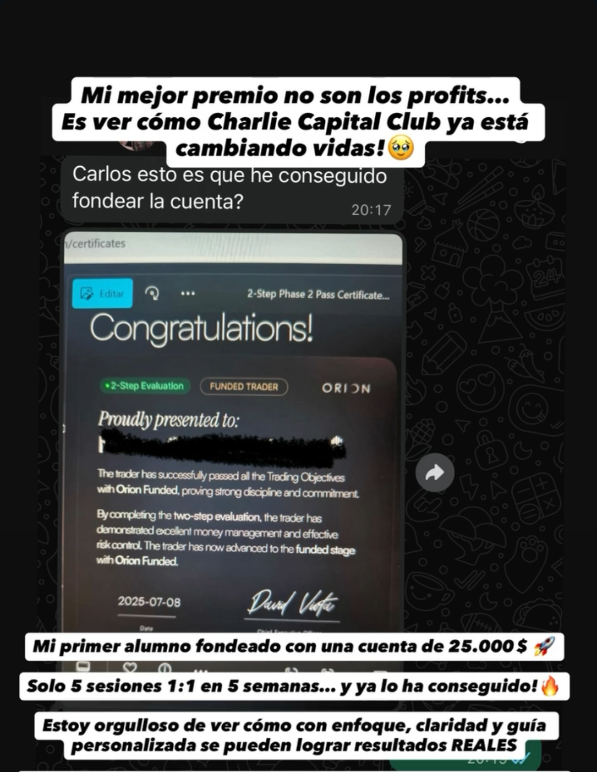 Nelson — Certificado Orion Funded